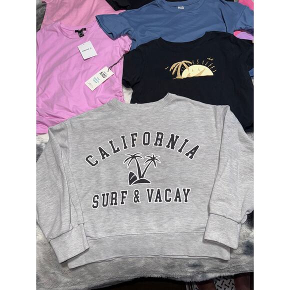 8 Piece Bundle Lot Girls Crop Top Hoodie Sweatshirt - Picture 6 of 8
